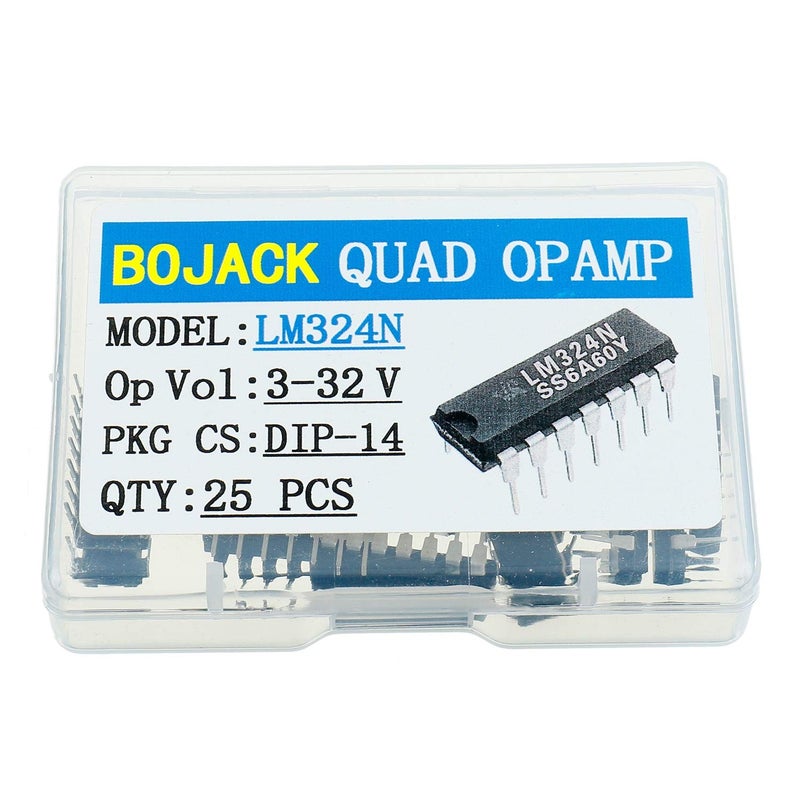 BOJACK LM324N Quadruple Operational Amplifier LM324 14 pins Adjustable Voltage Regulator Transistor DIP-14 (Pack of 25) - Image 3