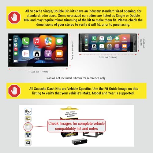 Scosche HA1714B Double DIN or Single DIN with Pocket Radio Installation Dash Kit Compatible with 2012-2016 Honda CR-V Vehicles - Aftermarket Car Stereo Install Kit Radio Bracket - See Fit Guide Image - Image 2
