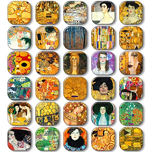 MORCART 30Pack Decorative Magnets Art Fridge Magnets Cute Refrigerator Magnets for Locker Whiteboard School Office and Kitchen Klimt