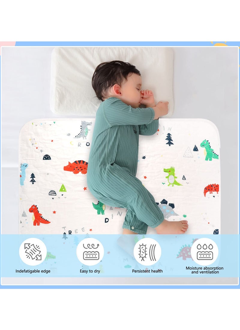 Mr. Penda Waterproof Bed Pad with 100% Cotton Top, 80x100cm Washable Reusable Mattress Protector Incontinence Pad Bed Cover for Baby, Toddler, Children, Adults, Dinasour  - Image 3