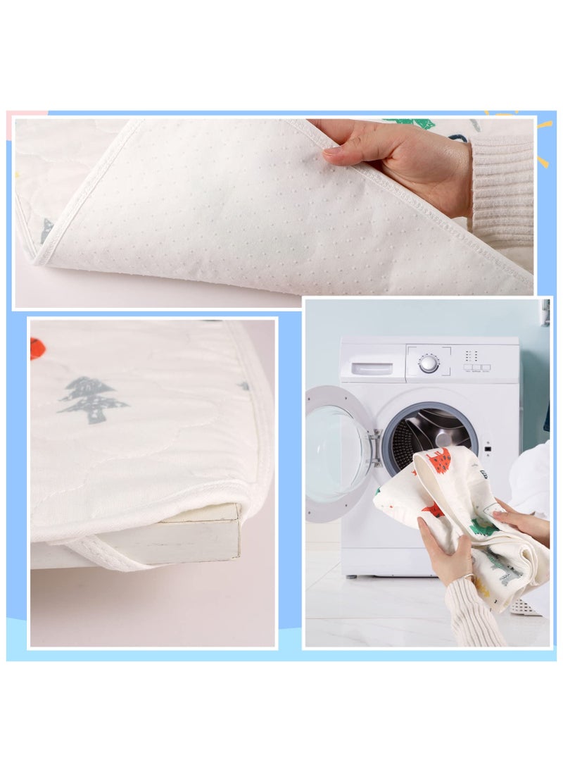 Mr. Penda Waterproof Bed Pad with 100% Cotton Top, 80x100cm Washable Reusable Mattress Protector Incontinence Pad Bed Cover for Baby, Toddler, Children, Adults, Dinasour  - Image 4