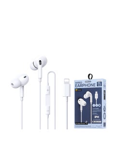 REMAX RM575i Wired Earphones With iph Connector In-Ear Headphones With Mic And Volume Control For Music And Calls White  - Image 2