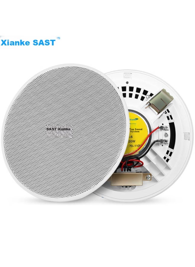 SAST Sast S1-6 Constant Voltage Ceiling Speaker, Recessed Ceiling Audio System, Background Music For Suspended Ceilings, Embedded Public Address System For Shopping Malls And Stores, 6 Inches - Image 1