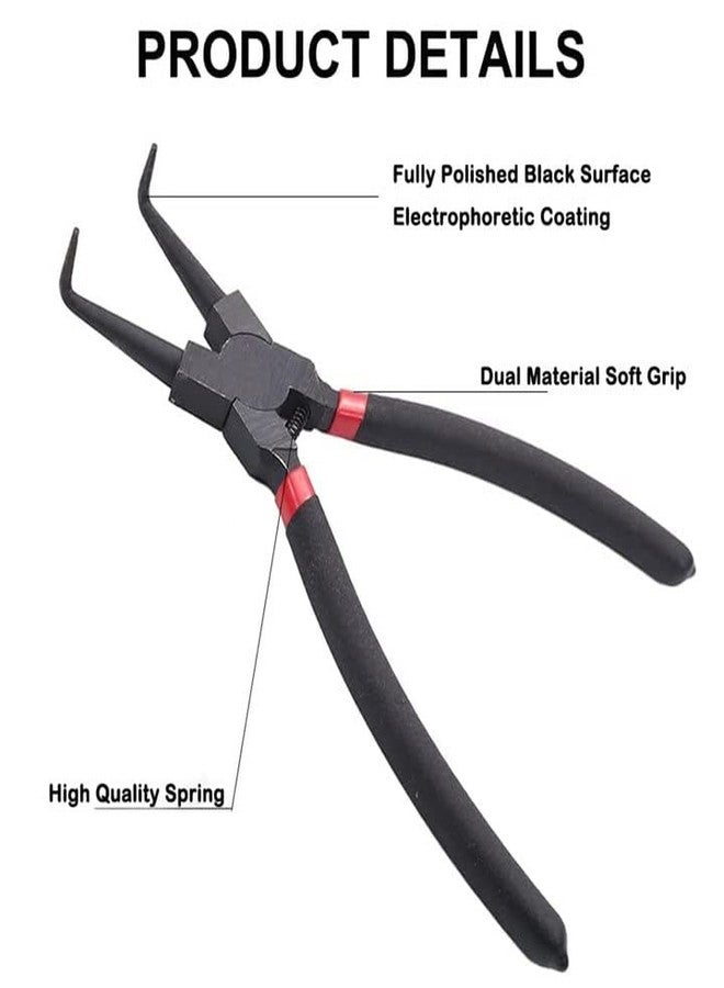 Utoolmart Internal Snap Ring Plier Angled Retaining Ring Pliers Bent Nose 7-Inch 1pcs - Image 3