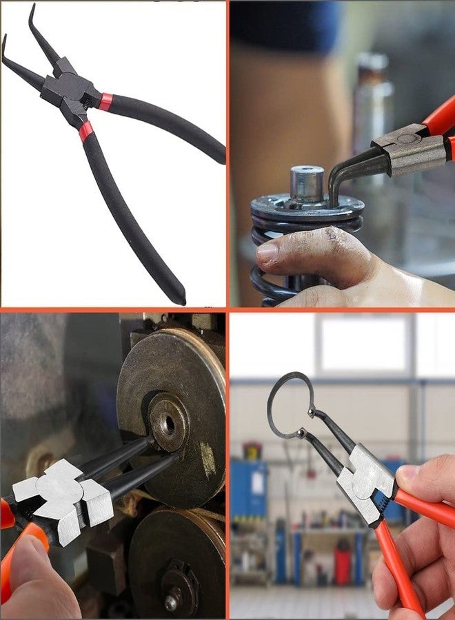 Utoolmart Internal Snap Ring Plier Angled Retaining Ring Pliers Bent Nose 7-Inch 1pcs - Image 5