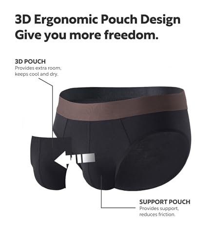 DAVID ARCHY Men's Underwear Briefs Rayon Made from Bamboo Wicking-Moisture Support Pouch Soft Underwear for Men 4 or 7 Pack (L, Black) - Image 2
