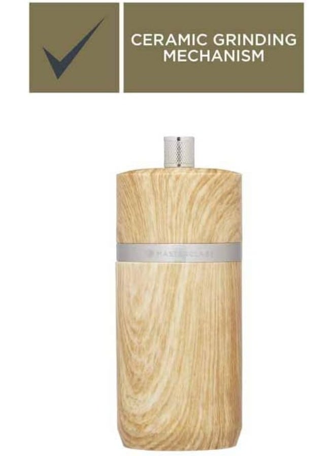 MASTERCLASS Pepper Or Salt Grinder, Plastic, Beechwood Effect, 12 Cm - Image 1