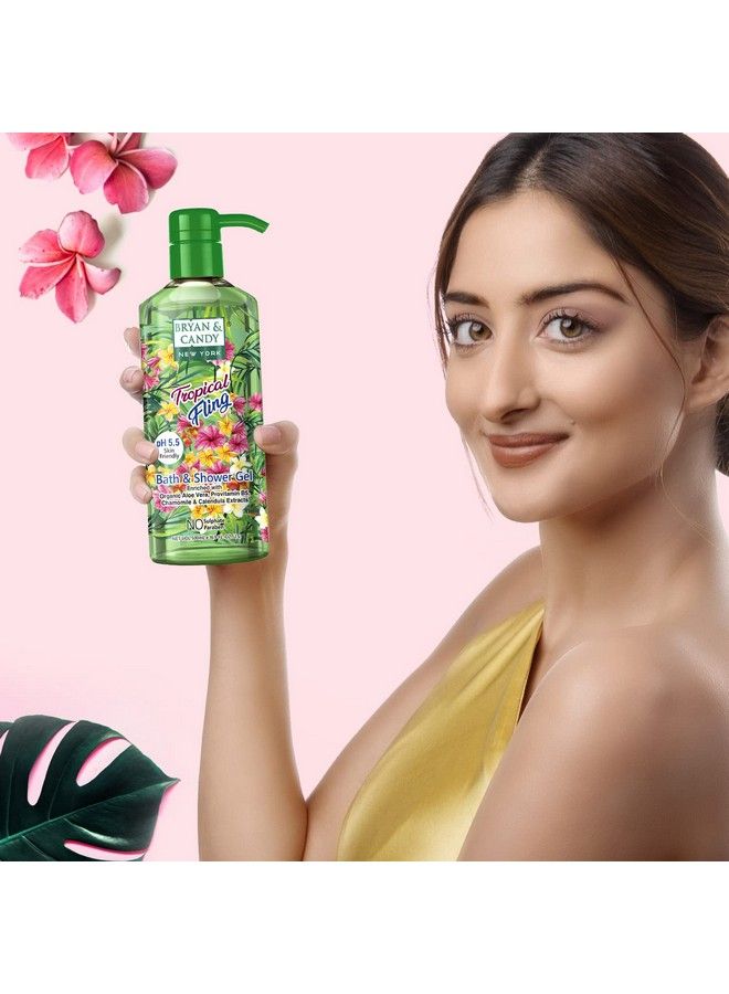 BRYAN & CANDY Tropical Fling Bath And Shower Gel Enriched With Organic Aloe Vera Pro Vitamin B5 Chamomile Calendula Extracts Skin Friendly Ph 5.5 All Skin Types 500 Ml (Pack Of 1) - Image 3