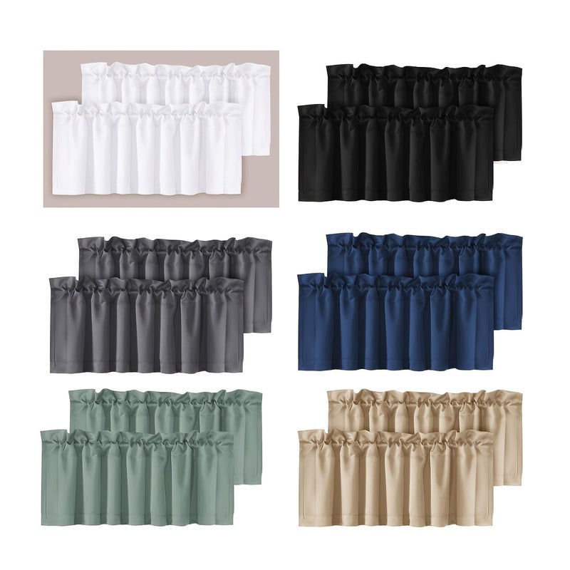 2 Pack Modern Black Curtains 62 by 18 Inch Blackout Set - Image 4