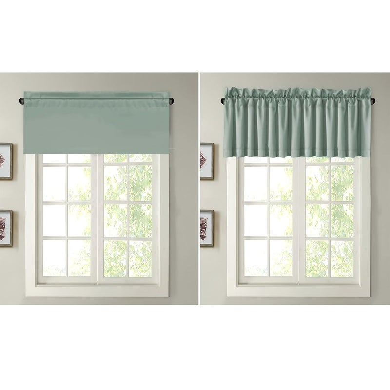 2 Pack Modern Black Curtains 62 by 18 Inch Blackout Set - Image 2