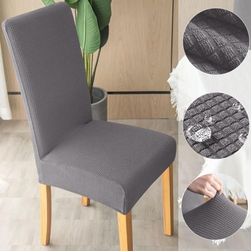 Styleys Dining Chair Cover Slipcovers, Jacquard Chair Seat Protector Removable Washable Spandex Kitchen Chair Covers for Dining Room, Set of 6, JLMC03 - Image 3