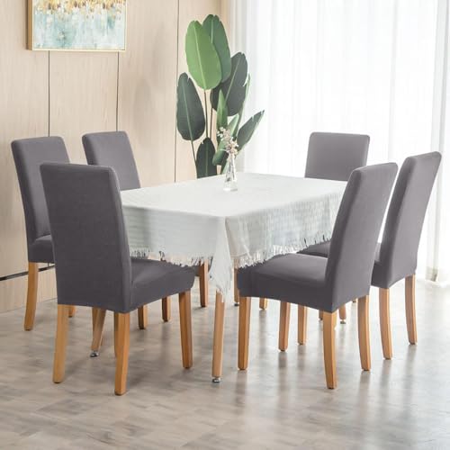 Styleys Dining Chair Cover Slipcovers, Jacquard Chair Seat Protector Removable Washable Spandex Kitchen Chair Covers for Dining Room, Set of 6, JLMC03 - Image 2