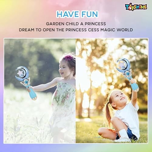Toyshine عصا سحرية كهربائية من تويشاين على شكل قمر مع أضواء متلألئة وموسيقى للأطفال من 3 سنوات فما فوق - زرقاء - Image 4