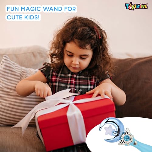 Toyshine عصا سحرية كهربائية من تويشاين على شكل قمر مع أضواء متلألئة وموسيقى للأطفال من 3 سنوات فما فوق - زرقاء - Image 5