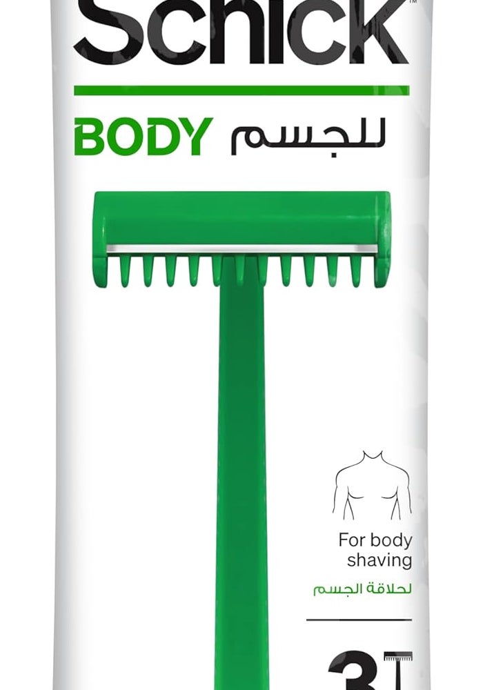 schick شفرة حلاقة الجسم من شيك - 3 قطع لحلاقة جسم سلسة ومريحة - Image 1
