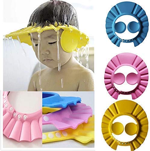 SOLDFLY New Baby Shower Cap Bathing Baby Wash Hair Eye Ear Protector Hat Baby Bath Cap Shower Protection For Eyes And Ear (Multi) - Image 1