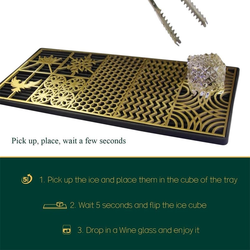 Luckam طقم ضغط الثلج، قوالب الثلج وختمات للمشروبات، ختم مكعب الثلج مخصص من النحاس، أنماط سريعة، ملحقات خلط المشروبات (إبداعية) - Image 5