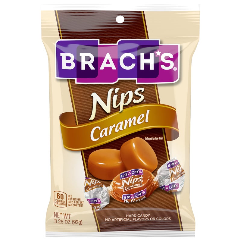 Brach's Brachs Nips Caramel Flavored Hard Candy Individually Wrapped Candies 325 Ounce Bags Pack of 12 - Image 3
