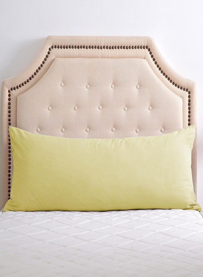 Evolive 100% Cotton Pre-Washed Body Pillow Cover/Case 21"x 54" with Zipper Closure (Yellow, 21" x54) - Image 3