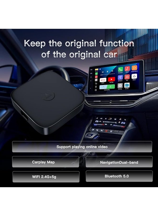 سي جي اس سى جى اس | محول اللاسلكي لـ CarPlay | تحويل CarPlay السلكي إلى لاسلكي - متوافق مع USB-C |  تشغيل فوري |  أسود - Image 4