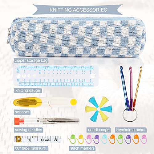 Aeelike 35pcs Short Knitting Needles Set Metal - Double Pointed Knitting Needles Stainless Steel Knitting Needles Double Ended with Case and Large-Eye Needles Stitch Markers Scissors Knitting Supplies - Image 5