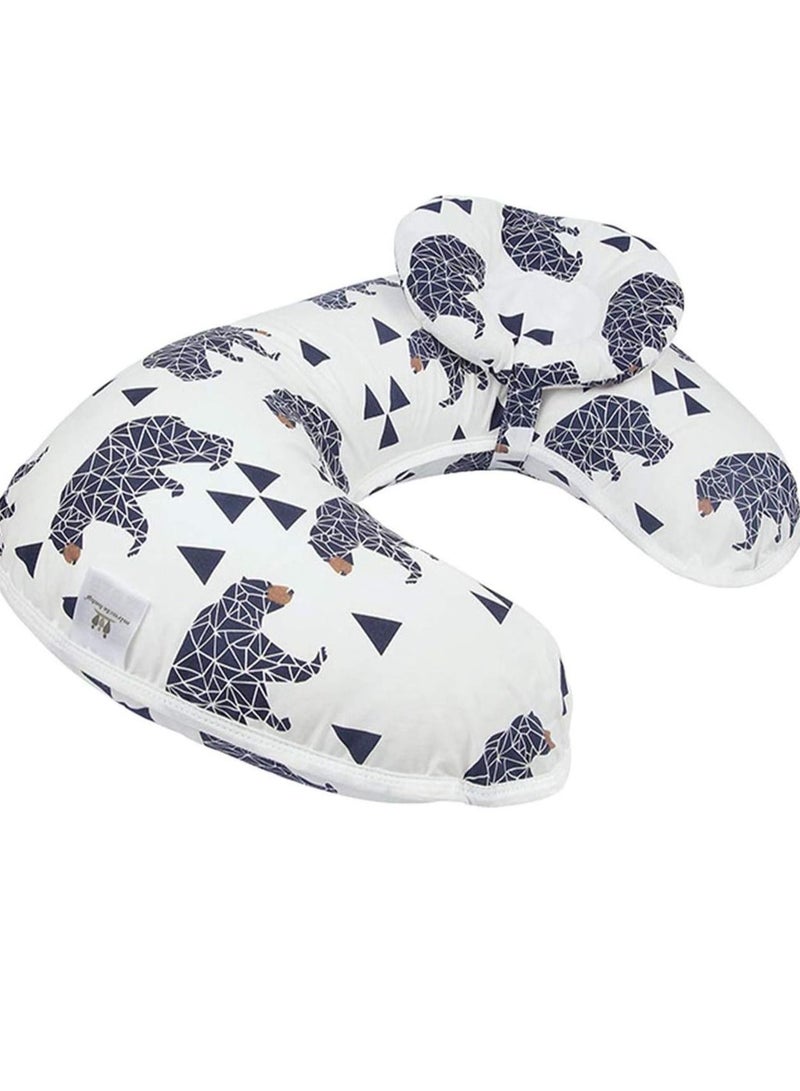 Gonice Newborn Breastfeeding Pillow 45°Angle Adjustable Pillow for Babies Nursing Baby Lounger Black Bear - Image 1