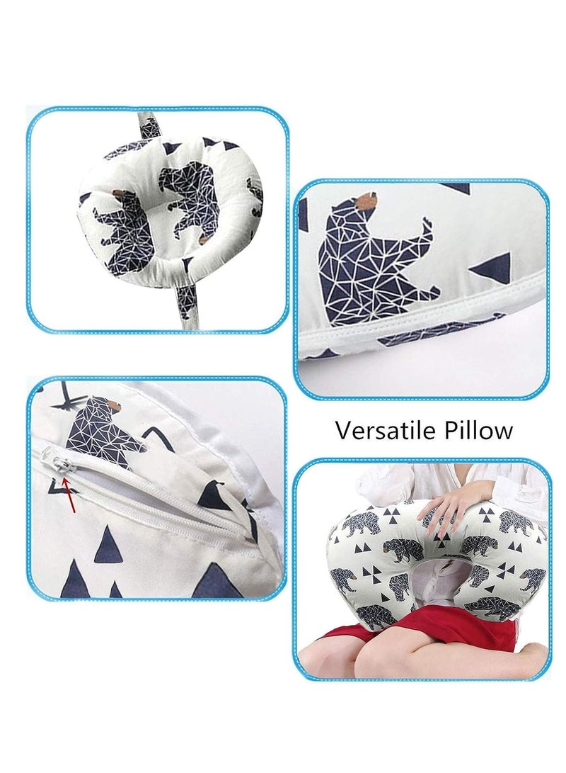 Gonice Newborn Breastfeeding Pillow 45°Angle Adjustable Pillow for Babies Nursing Baby Lounger Black Bear - Image 4