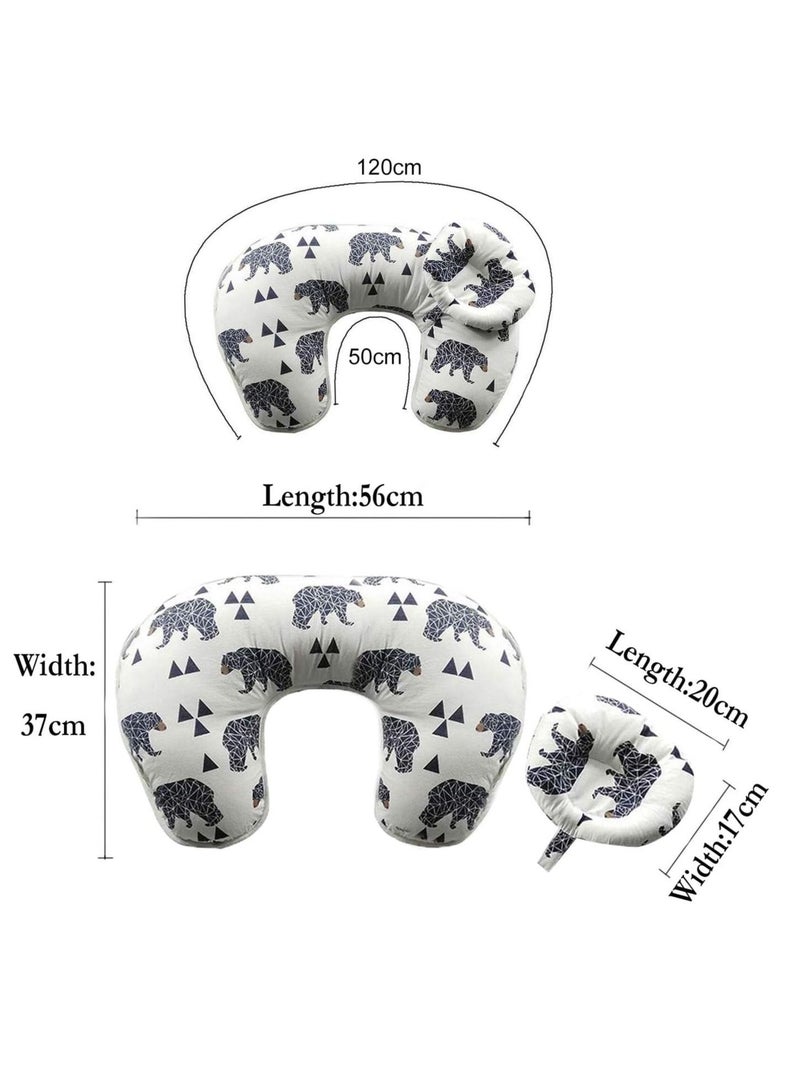 Gonice Newborn Breastfeeding Pillow 45°Angle Adjustable Pillow for Babies Nursing Baby Lounger Black Bear - Image 3