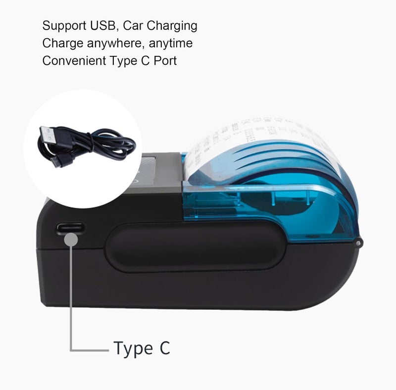 HURRISE Mini Thermal Photo Printer, Mini Sticker Printer Smart Pocket Inkless Thermal Printer, Portable Receipt Printer Pocket Inkless Thermal Printer - Image 3