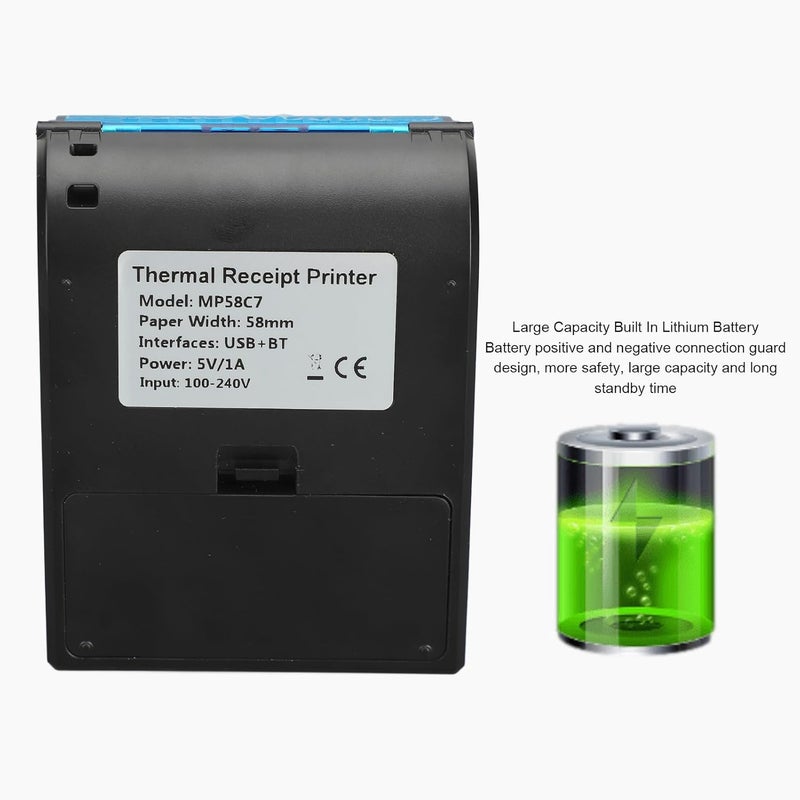 HURRISE Mini Thermal Photo Printer, Mini Sticker Printer Smart Pocket Inkless Thermal Printer, Portable Receipt Printer Pocket Inkless Thermal Printer - Image 4
