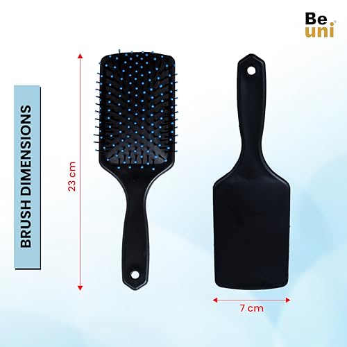 Beuni Premium Collection Mini Paddle Hair Brush For Men & Women Black Flexible Nylon Bristles With Ball Tips Gentle Scalp Massage Compact Travel Friendly Design Pack Of 1 - Image 4