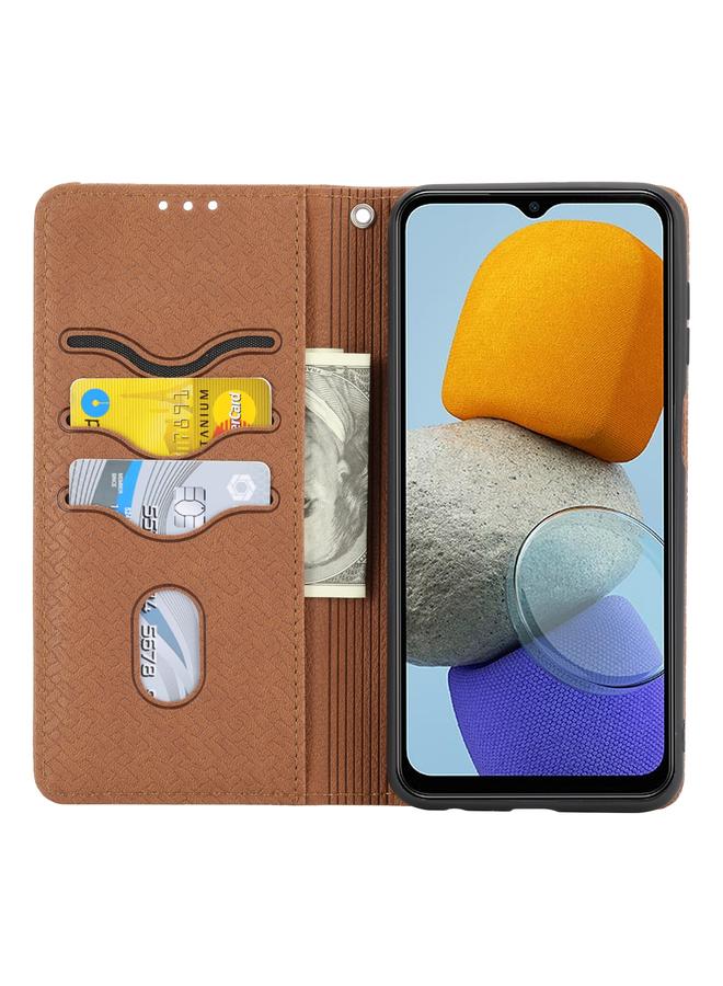 اس-توب جراب لهاتف Samsung Galaxy M23 / F23 5G النسخة اليابانية من جراب هاتف من الجلد الصناعي المنسوج بخياطة مغناطيسية - Image 4