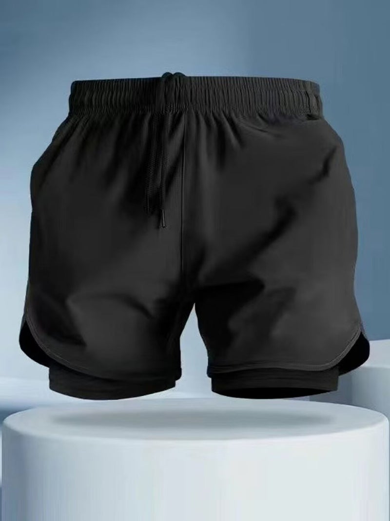 American Basketball Training Shorts Track And Field Running Marathon Quick-Drying Pants Sports Vacation Two-Piece Lined Swimming Trunks For Men - Image 5