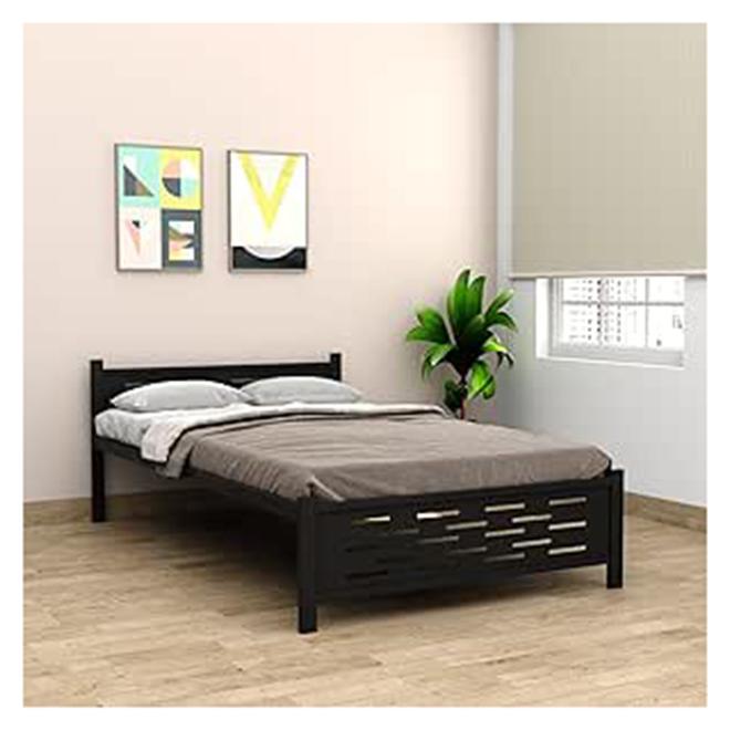 RIGID سرير ستيل تنفيذي مزدوج أسود 70x206x120 سم - Image 1
