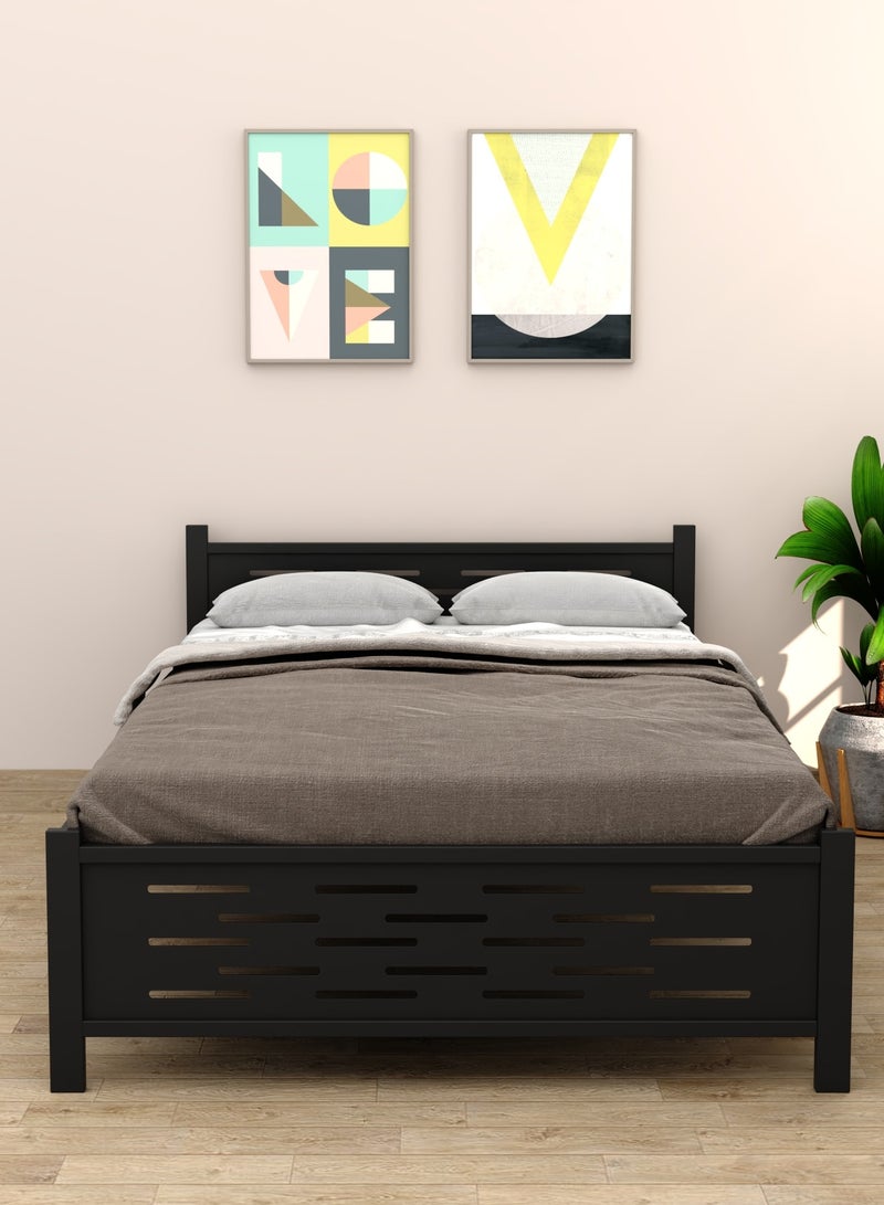 RIGID سرير ستيل تنفيذي مزدوج أسود 70x206x120 سم - Image 5
