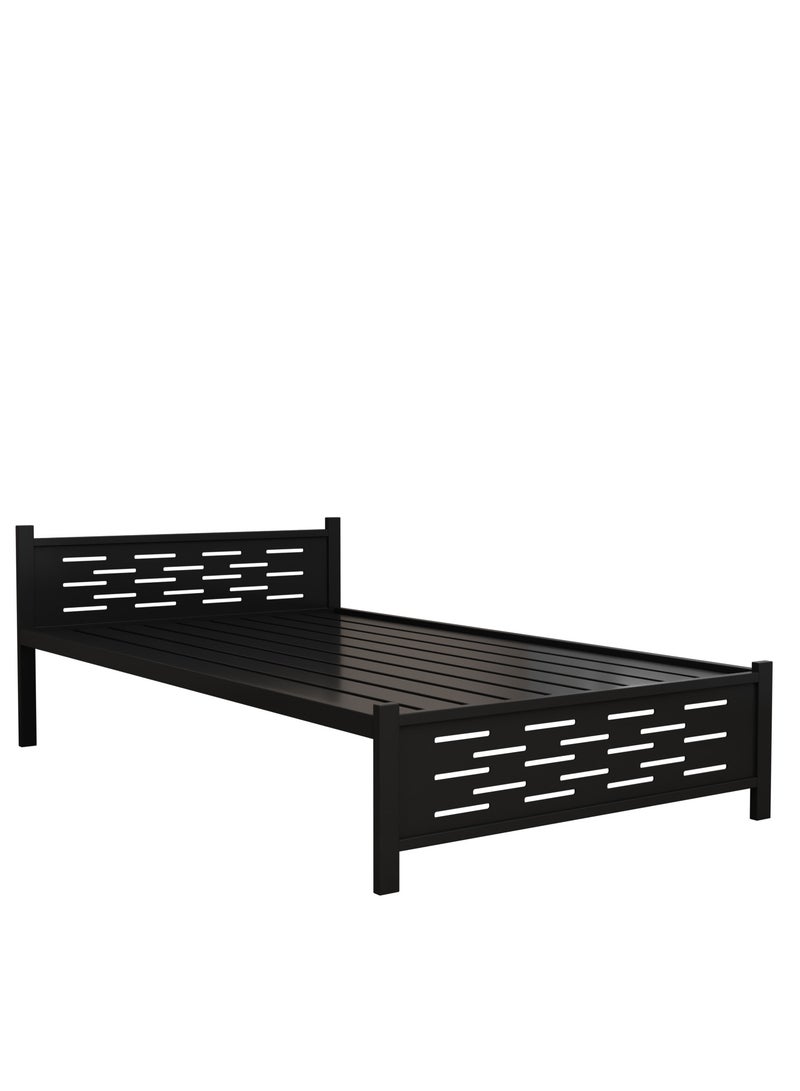 RIGID سرير ستيل تنفيذي مزدوج أسود 70x206x120 سم - Image 4