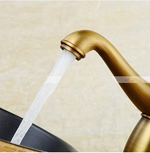 24x7 eMall Antique Tap Faucet Basin Mixer for Bathroom Toilets Brown, Brass Material 30 cm Height 12 inches with Pipes - Image 5