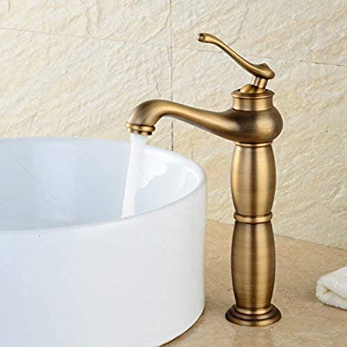 24x7 eMall Antique Tap Faucet Basin Mixer for Bathroom Toilets Brown, Brass Material 30 cm Height 12 inches with Pipes - Image 1