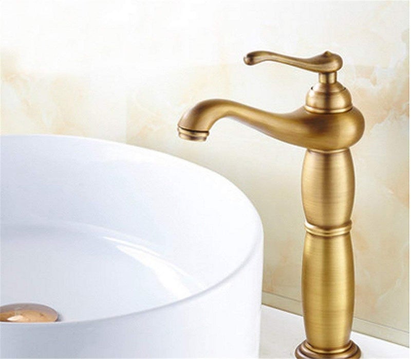 24x7 eMall Antique Tap Faucet Basin Mixer for Bathroom Toilets Brown, Brass Material 30 cm Height 12 inches with Pipes - Image 4