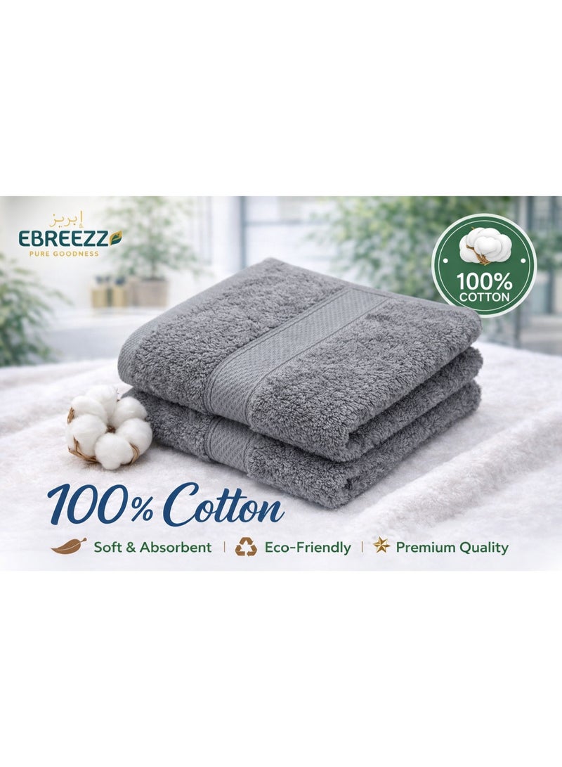 Ebreezz Premium Face Towel Set – 2 Pieces – Soft & Absorbent Cotton (45 × 80 cm) - Image 2