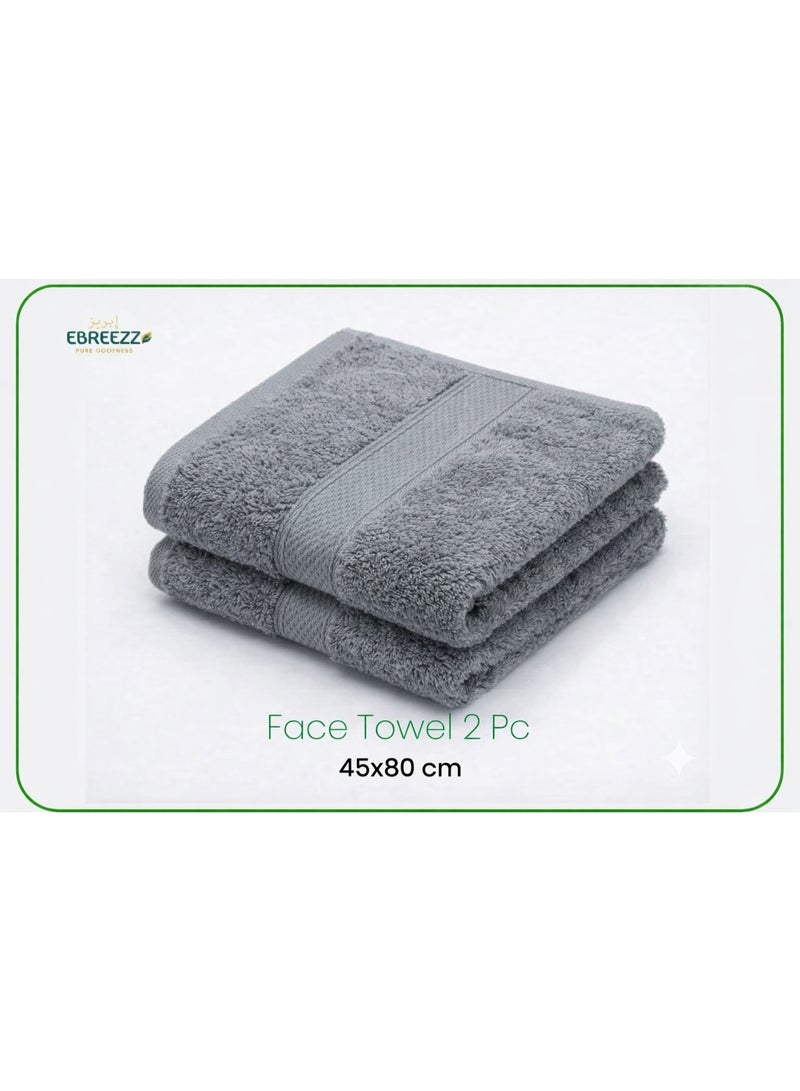 Ebreezz Premium Face Towel Set – 2 Pieces – Soft & Absorbent Cotton (45 × 80 cm) - Image 1