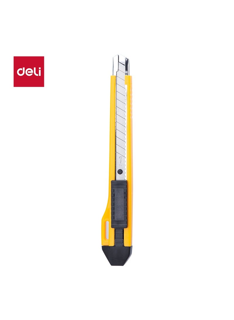 Deli E2031 Cutter - 13 Snap-Off SK5 Steel cutters, Pen Clip Design, Yellow Color. - Image 1