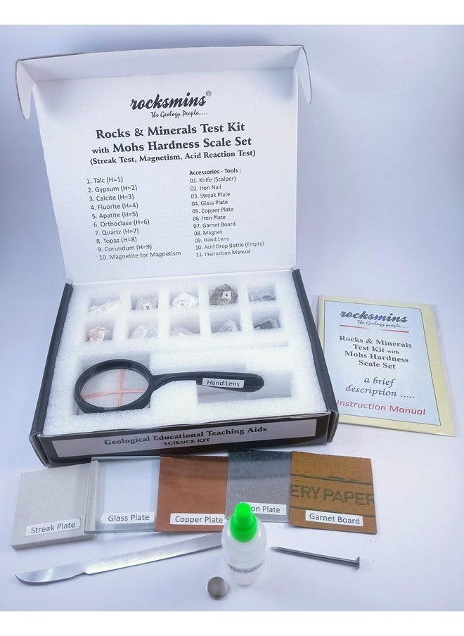 Rocksmins - rocksmins Kid Rocks And Minerals Test Kit With Mohs Hardness Scale Set- Multi Color - Image 1