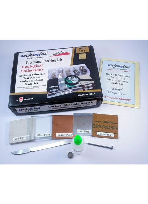 rocksmins Kid Rocks And Minerals Test Kit With Mohs Hardness Scale Set- Multi Color