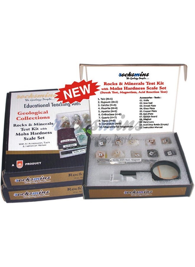 Rocksmins - rocksmins Kid Rocks And Minerals Test Kit With Mohs Hardness Scale Set- Multi Color - Image 1