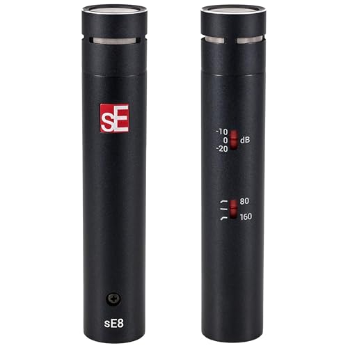 SE ELECTRONICS sE8 XLR Small Diaphragm Condenser Microphones - Matched Pair with Mounting Bar & Case - Handcrafted Professional Instrument Microphone for Drums & Guitar in Studio or on Stage - Image 1