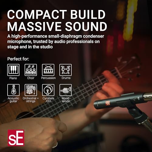 SE ELECTRONICS sE8 XLR Small Diaphragm Condenser Microphones - Matched Pair with Mounting Bar & Case - Handcrafted Professional Instrument Microphone for Drums & Guitar in Studio or on Stage - Image 2