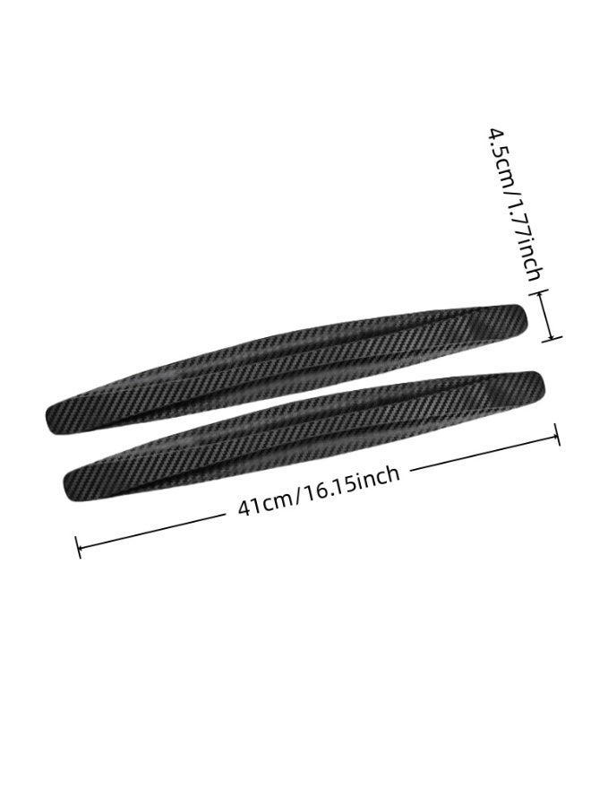 Car Front and Rear Bumper Anti-Collision Strips, Carbon Fiber Patterned Protective Strips, Scratch Resistant Rubber Body Stickers 4pcs - Image 2
