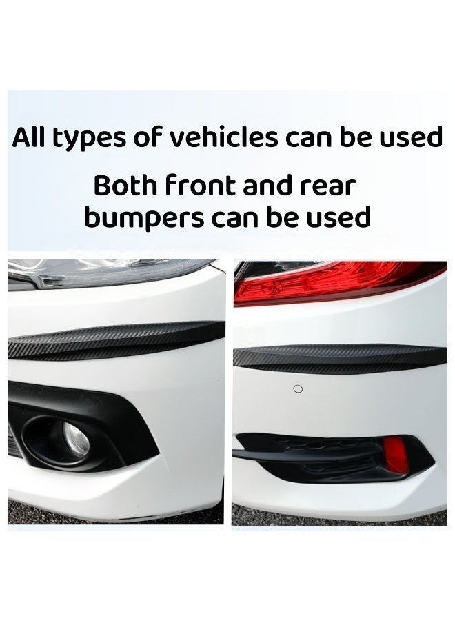 Car Front and Rear Bumper Anti-Collision Strips, Carbon Fiber Patterned Protective Strips, Scratch Resistant Rubber Body Stickers 4pcs - Image 5