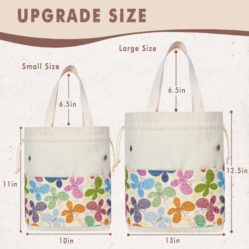 TOGETRUE Yarn Bag, Knitting Crochet Tote Bag, Yarn Storage Bags Organizer, Crochet Bags for Crocheting Project, Store Skein Ball, Short Knitting Needle (Butterfly) - Image 2